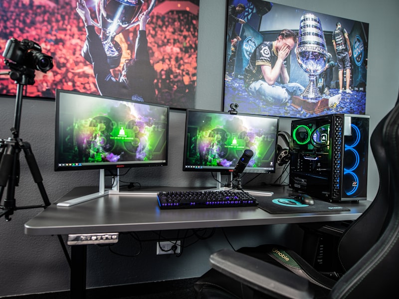 Esports arena with players competing on stage